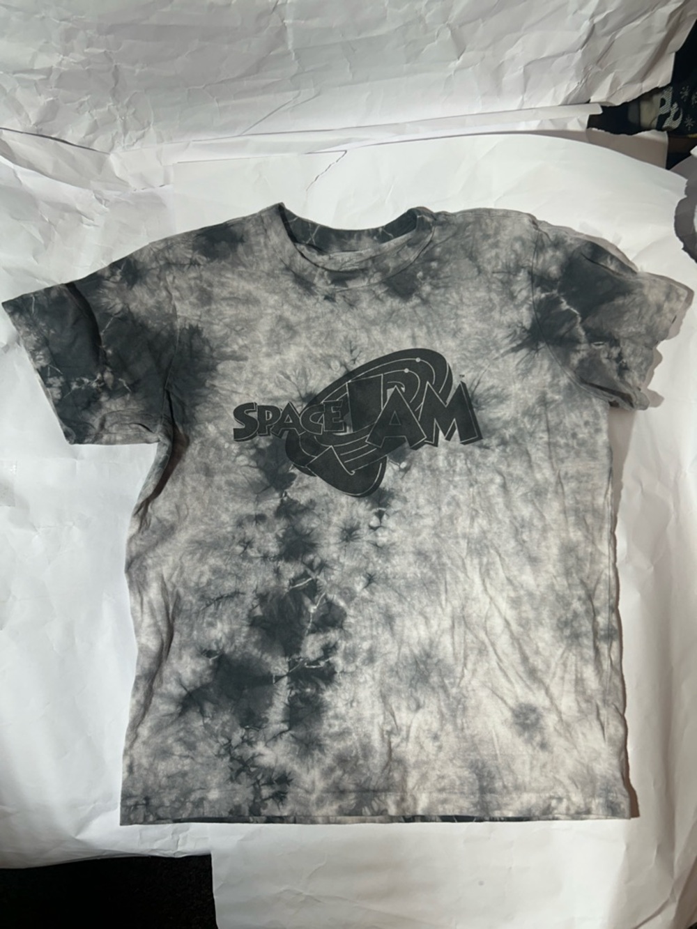 Space Jam Gray/Black Tie-Dye Graphic Tee